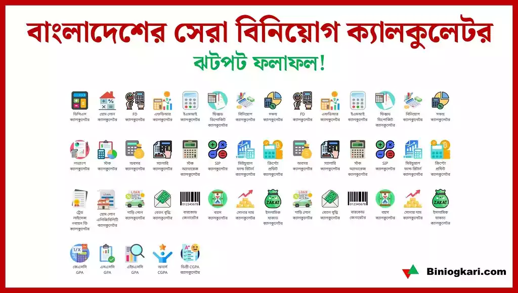 বাংলাদেশের সেরা বিনিয়োগ ক্যালকুলেটর | Biniogkari.com বিনিয়োগ ক্যালকুলেটর
